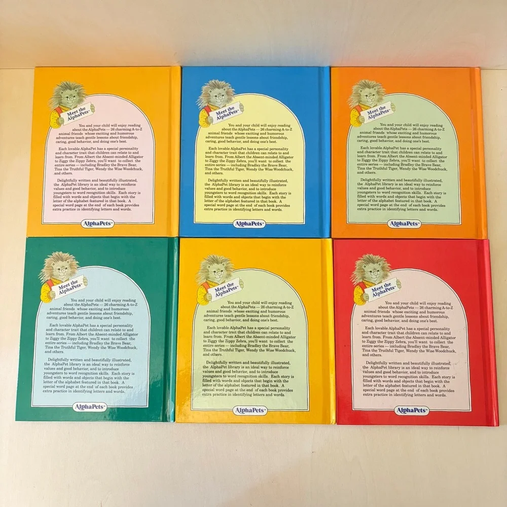 Grolier AlphaPets Lot of 14 Vintage Childrens Books Educational Nostalgia Animal
